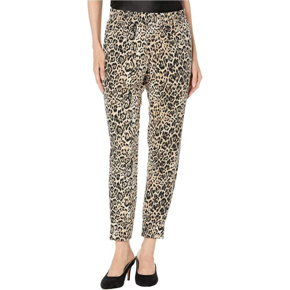 WAYF Women's Serena Animal Print Jogger Pants in Tan/Black - Sz S - NWT